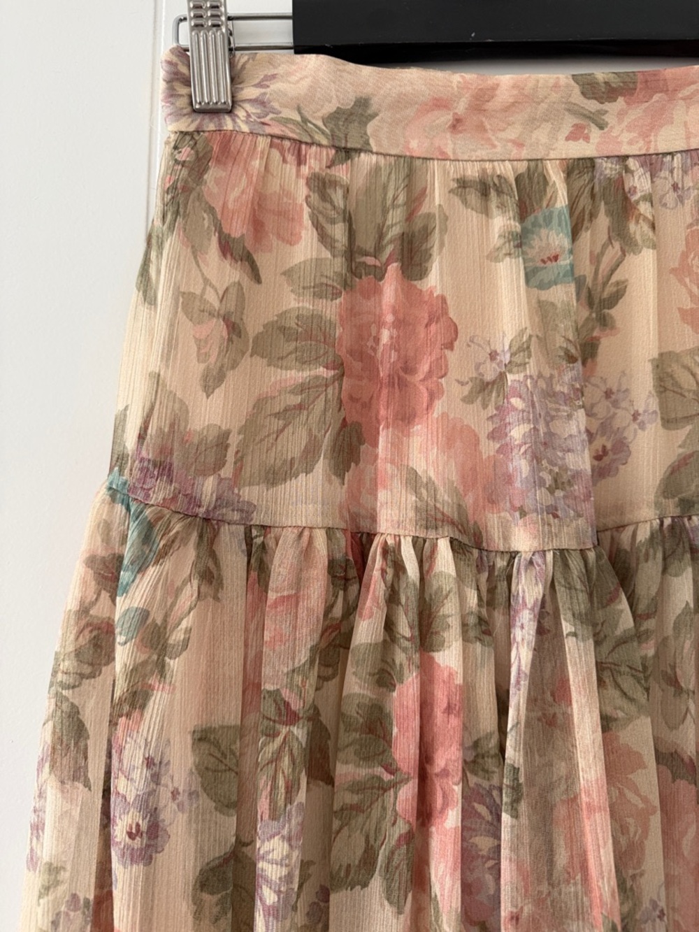 Mango Floral Maxi Skirt in Cream with Pink and Green - Picture 2 of 6